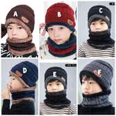 WINTER KIDS BEENIE HAT AND SCARF SET