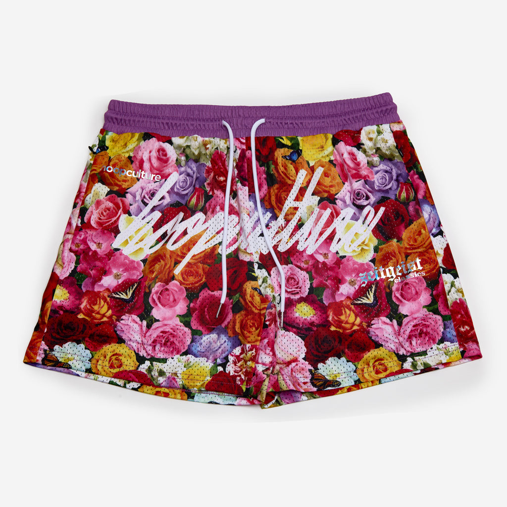 Youth - Script Bouquet Mesh Shorts - Hoop Culture 